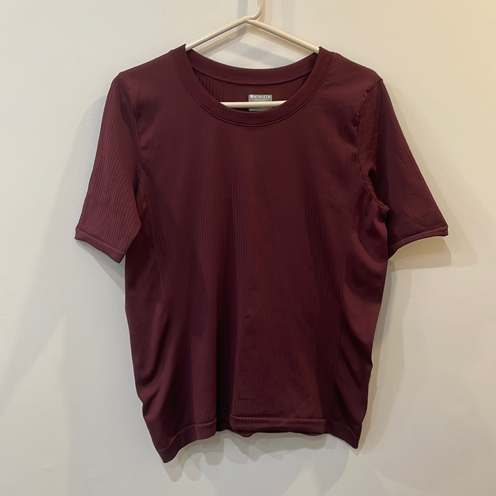 Athleta seamless short sleeve ribbed shirt